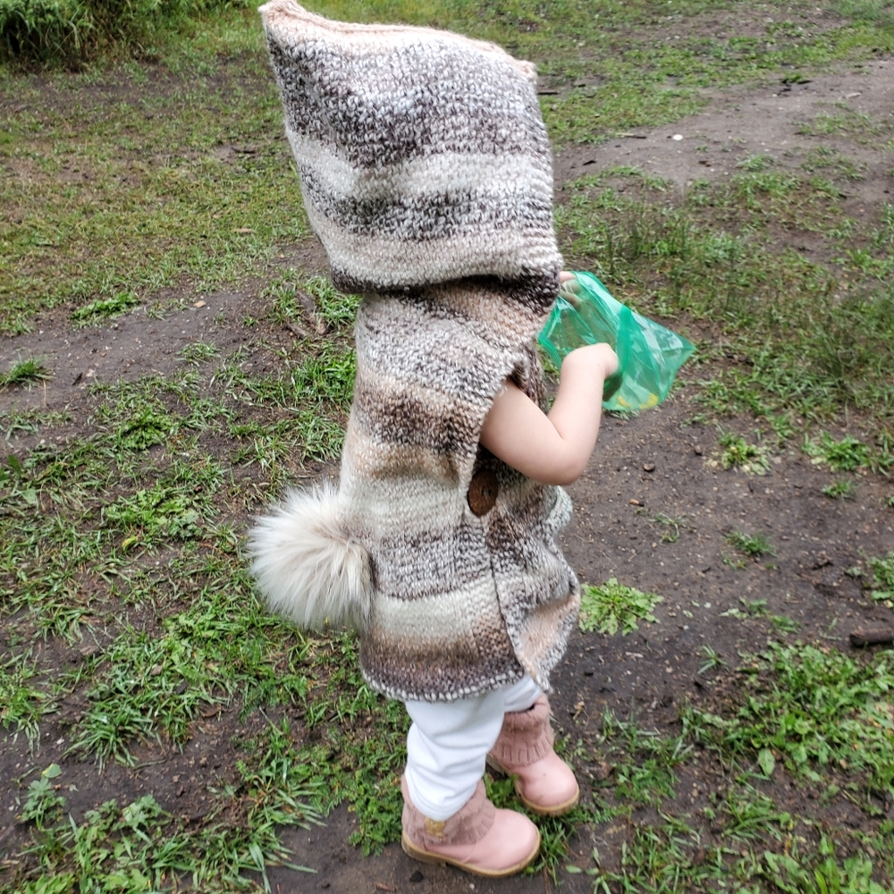 Handmade rabbit poncho